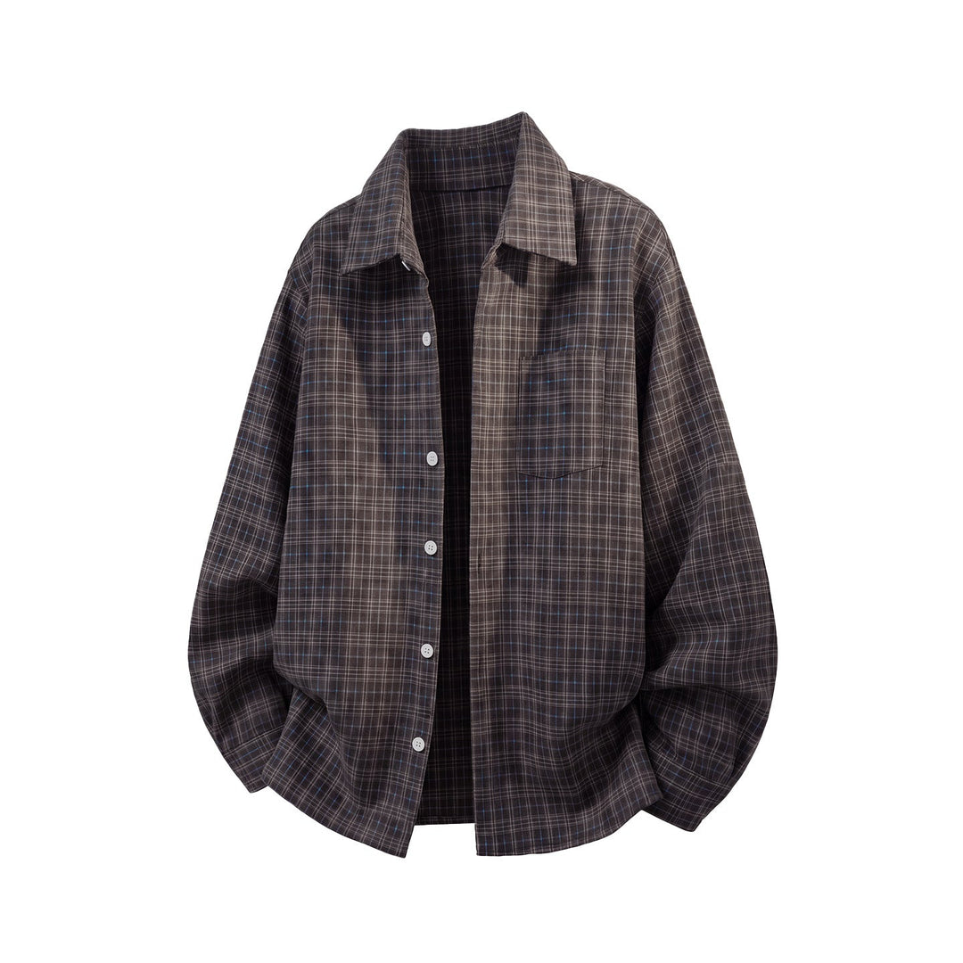 Unisex Oversized Flannel Shirt Jacket with Check Pattern and Patch Chest Pocket Hudson & Parker
