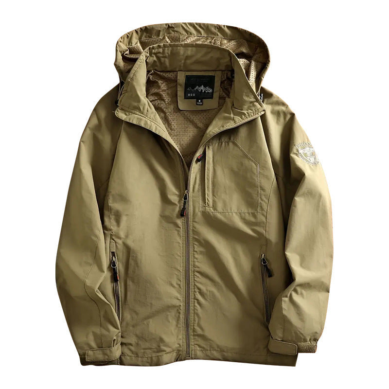 Men's lightweight outdoor jacket windbreaker with water-repellent coating and breathable mesh lining Hudson & Parker
