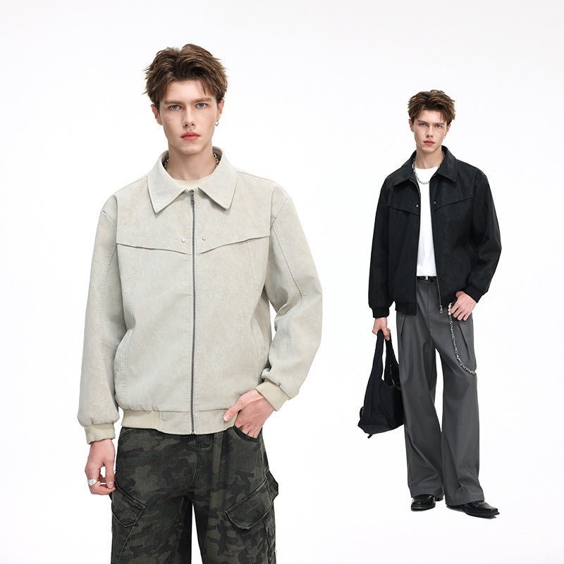 Men's Lightweight Harrington Jacket in Overshirt Style with Ribbed Cuffs Hudson & Parker