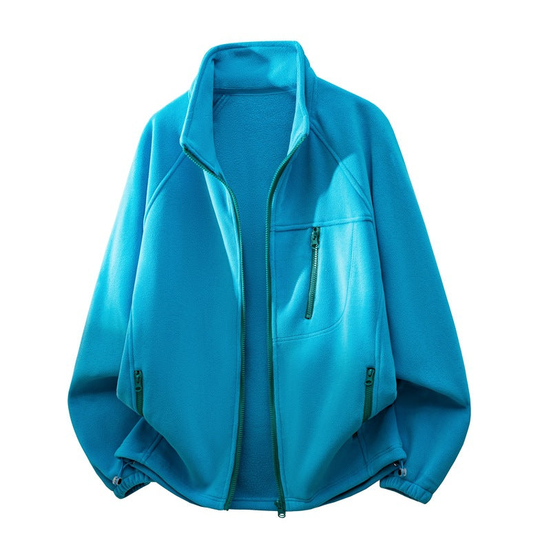 Unisex functional microfleece performance jacket with stand-up collar, chest zipper and ergonomic raglan sleeves Hudson & Parker Fashion
