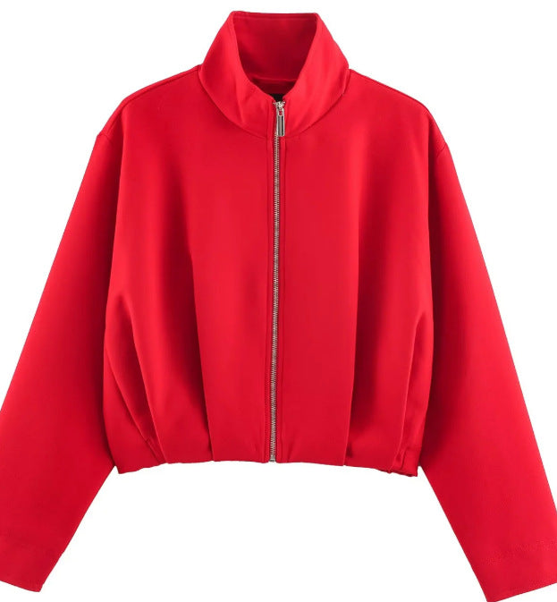 Women’s short-cut boxy blouson with high stand-up collar and dropped shoulders Hudson & Parker