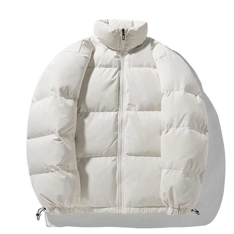 Unisex Oversize Padded Quilted Jacket with High Standing Collar, Drawstring Hem, and Full Zip Hudson & Parker