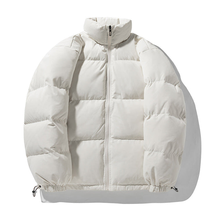 Unisex Oversize Padded Quilted Jacket with High Standing Collar, Drawstring Hem, and Full Zip Hudson & Parker