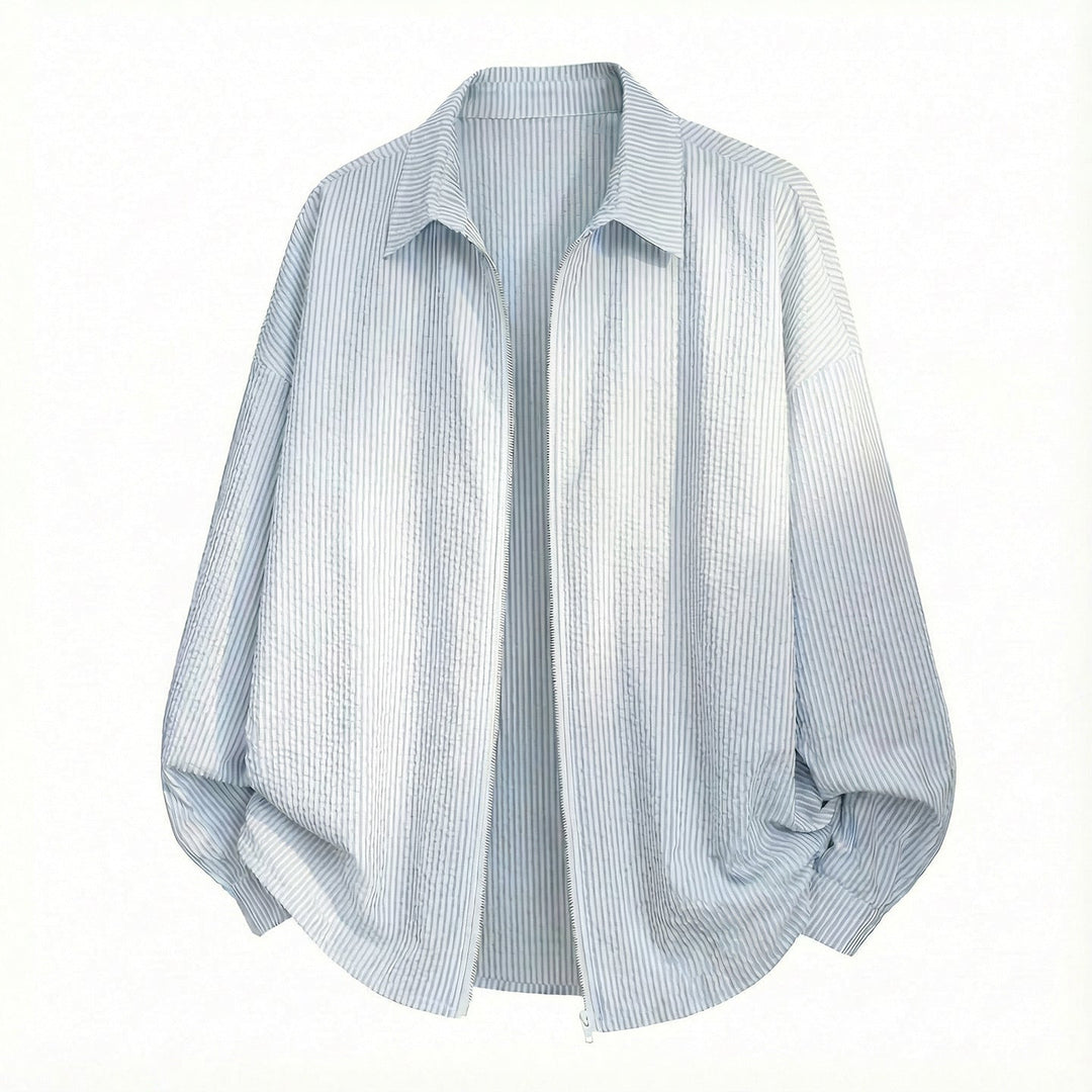 Unisex Oversize Shirt Jacket made of Crinkle Blend with Full Zipper Hudson & Parker