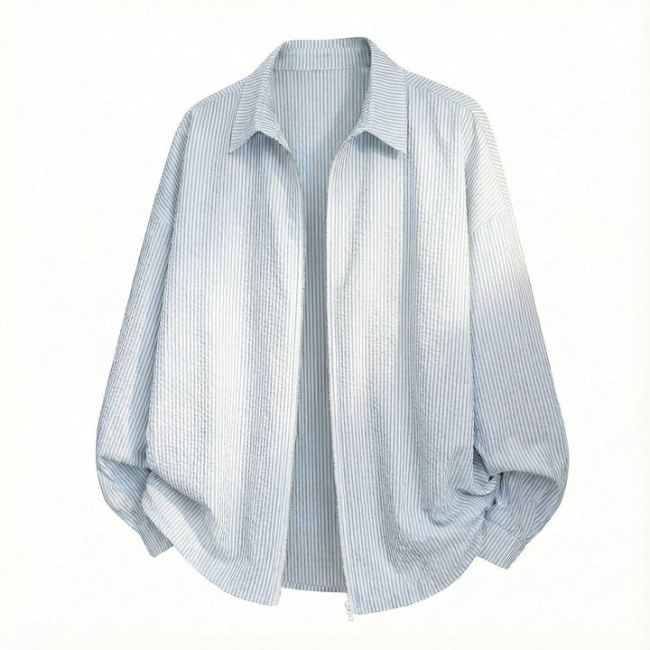 Unisex Oversize Shirt Jacket made of Crinkle Blend with Full Zipper Hudson & Parker