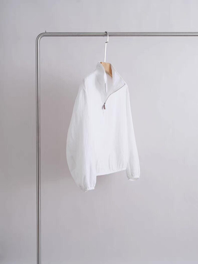 Unisex lightweight short zip anorak with stand-up collar Hudson & Parker
