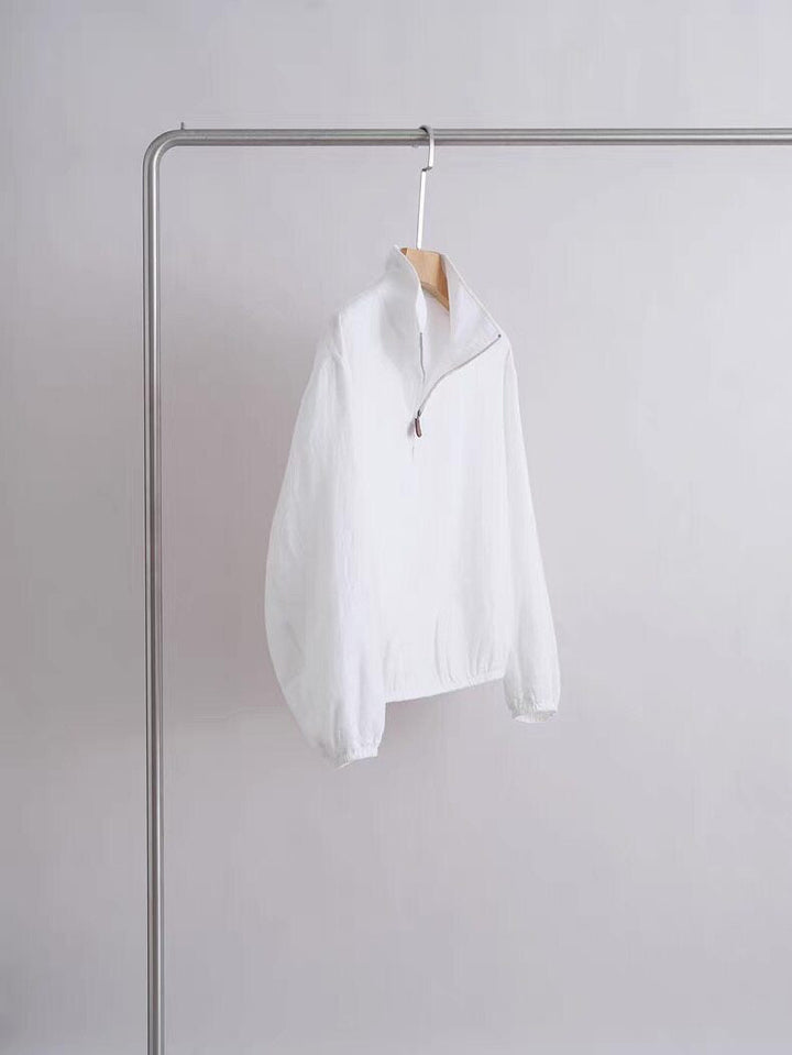 Unisex lightweight short zip anorak with stand-up collar Hudson & Parker