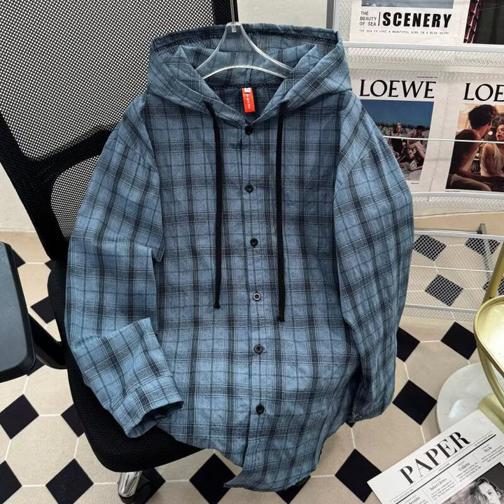 Women's URBAN CHECK HOODIE WITH BUTTON DETAILS Hudson & Parker