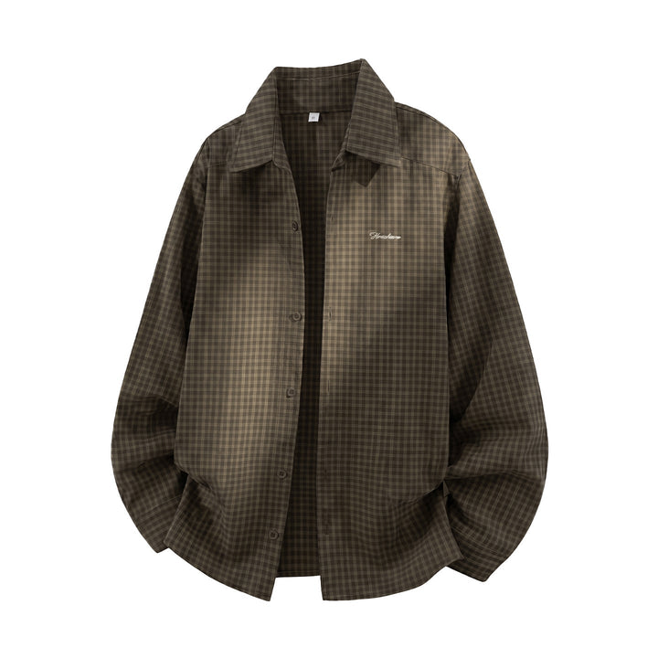 Unisex Check Shirt Jacket in a casual oversized cut with embroidered script logo Hudson & Parker
