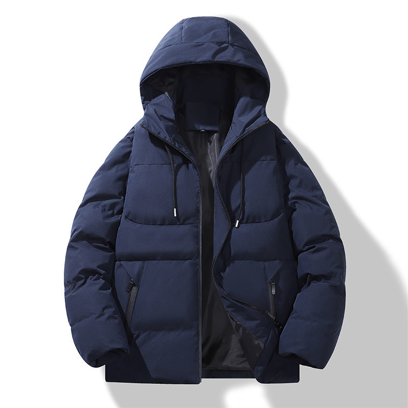 Men's Padded Quilted Hooded Jacket with Thermal Filling and Windproof Outer Shell Hudson & Parker