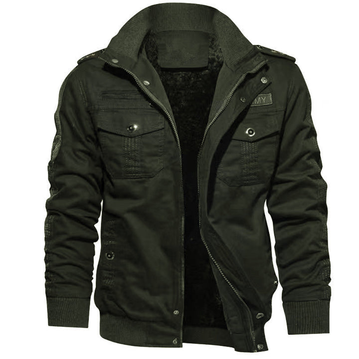 Men's thermal lined military field jacket with stand-up collar Hudson & Parker