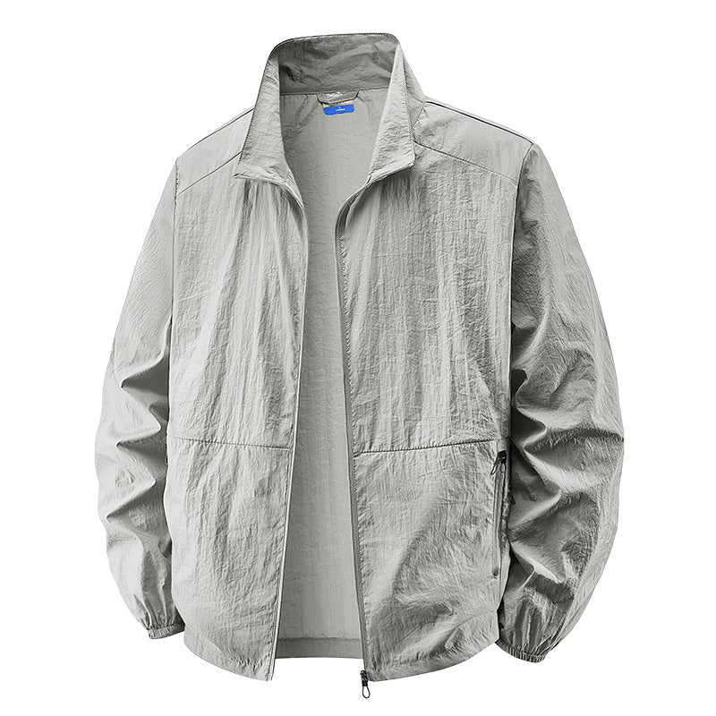 Men's ultralight windproof transitional jacket with stand-up collar and compact pack function Hudson & Parker