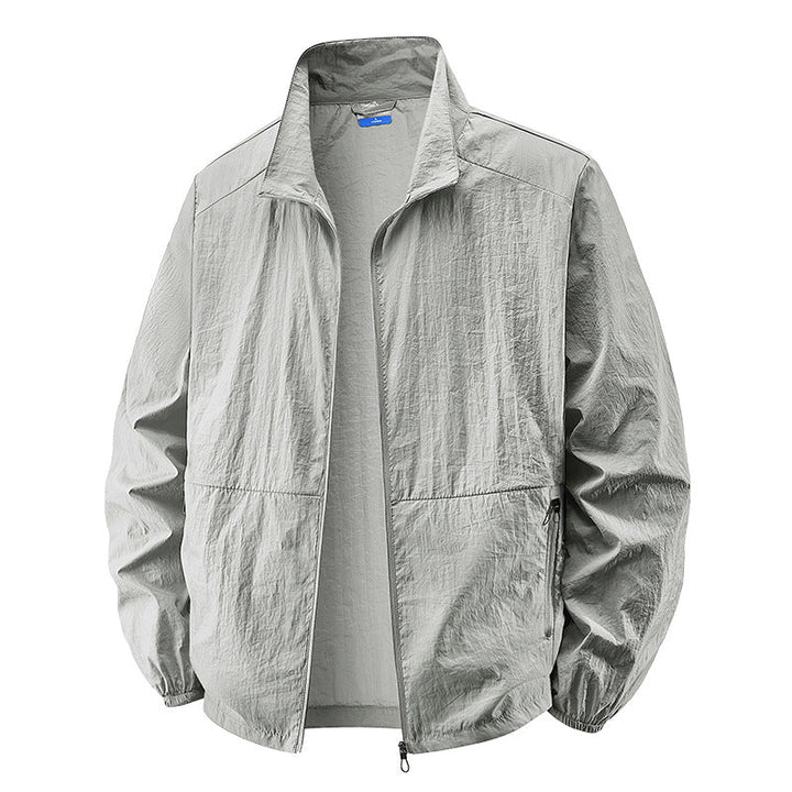 Men's ultralight windproof transitional jacket with stand-up collar and compact pack function Hudson & Parker