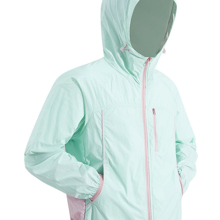 Men's Ultralight Hooded Windbreaker made of Ripstop with Adjustable Hem & Chest Zipper Hudson & Parker