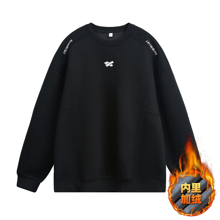 Unisex Oversize Sweatshirt with Round Neck, Shoulder Branding and Inserted Side Pockets Hudson & Parker