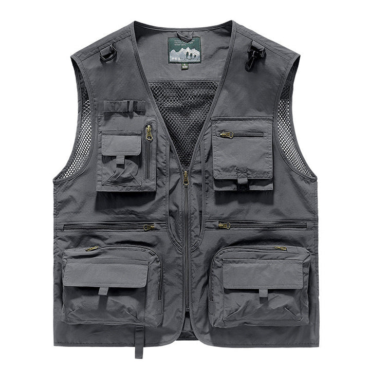 Men's multifunctional fishing vest with numerous pockets and mesh inserts Hudson & Parker
