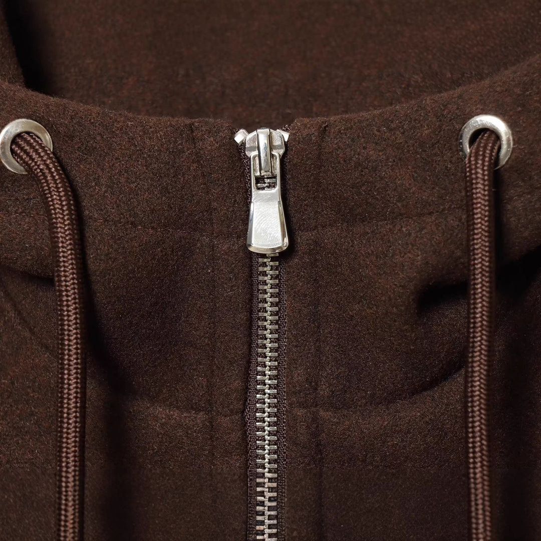 Women Oversize Blend Hoodie with Zip and Drawstring Hudson & Parker