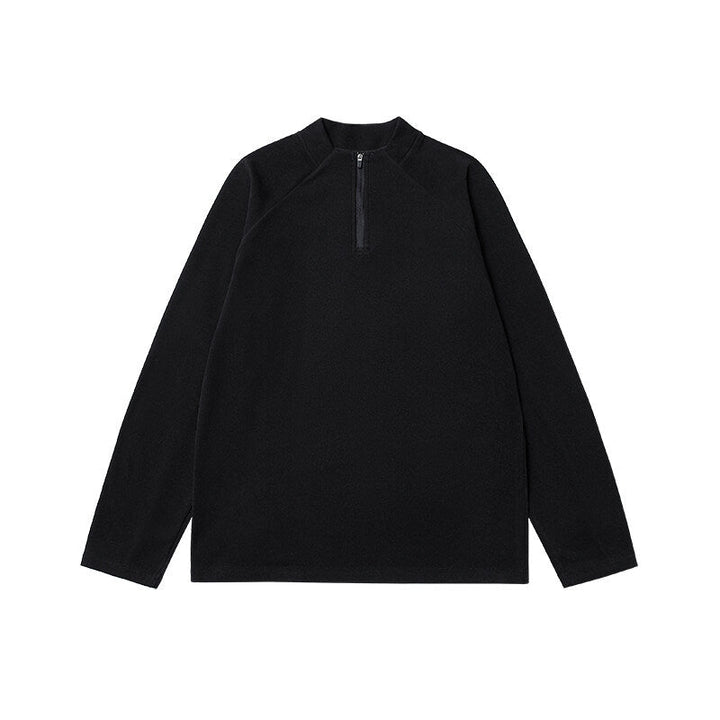 Men's Lightweight Functional Half-Zip Sweatshirt with Stand-Up Collar and Raglan Sleeves Hudson & Parker