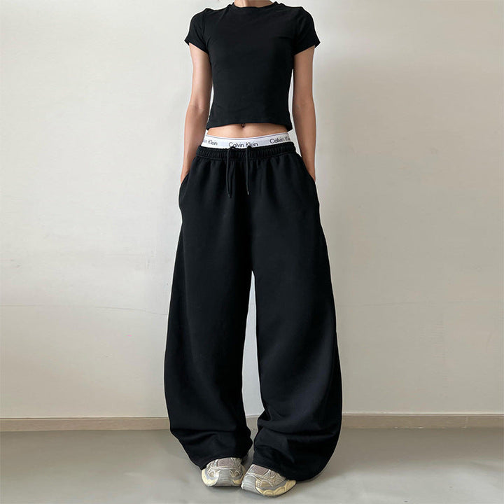 Women's Extra Wide High-Waist Sweatpants made of Blend with Drawstring Hudson & Parker