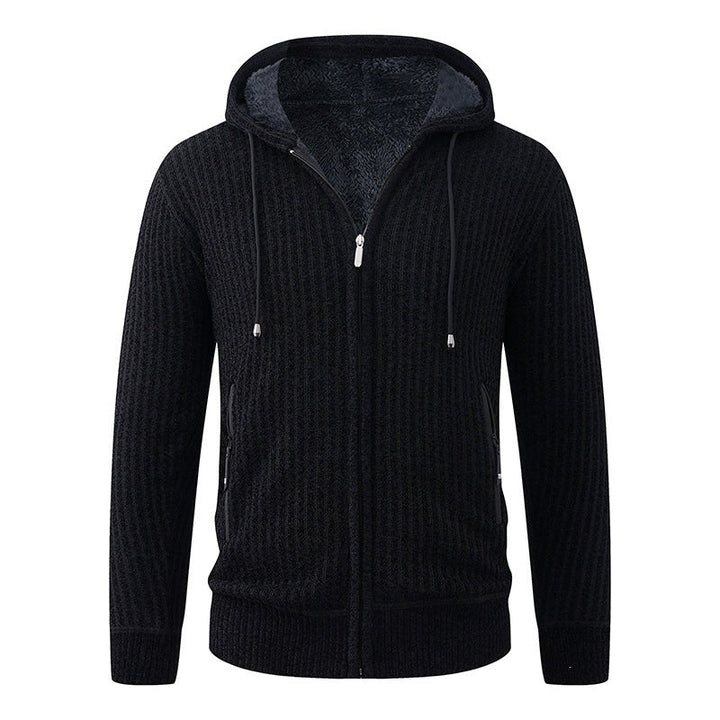 Men's Hoodie Cardigan with Teddy Lining and Full Zip Hudson & Parker