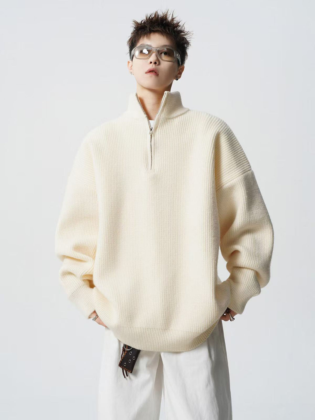 Women's Urban Oversized Sweater with Stand-up Collar Hudson & Parker