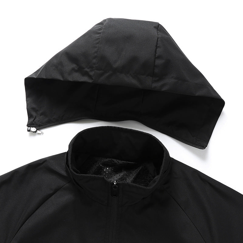 Men's Ultra-Light Breathable Hooded Transition Jacket with Mesh Lining and Water-Repellent Microripstop Shell Hudson & Parker