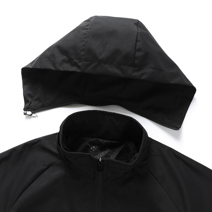 Men's Ultra-Light Breathable Hooded Transition Jacket with Mesh Lining and Water-Repellent Microripstop Shell Hudson & Parker