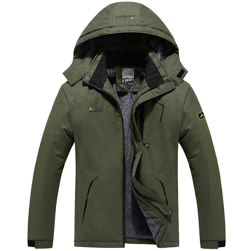 Men's Modular Thermal Outdoor Jacket with Teddy Fleece and Removable Hood Hudson & Parker