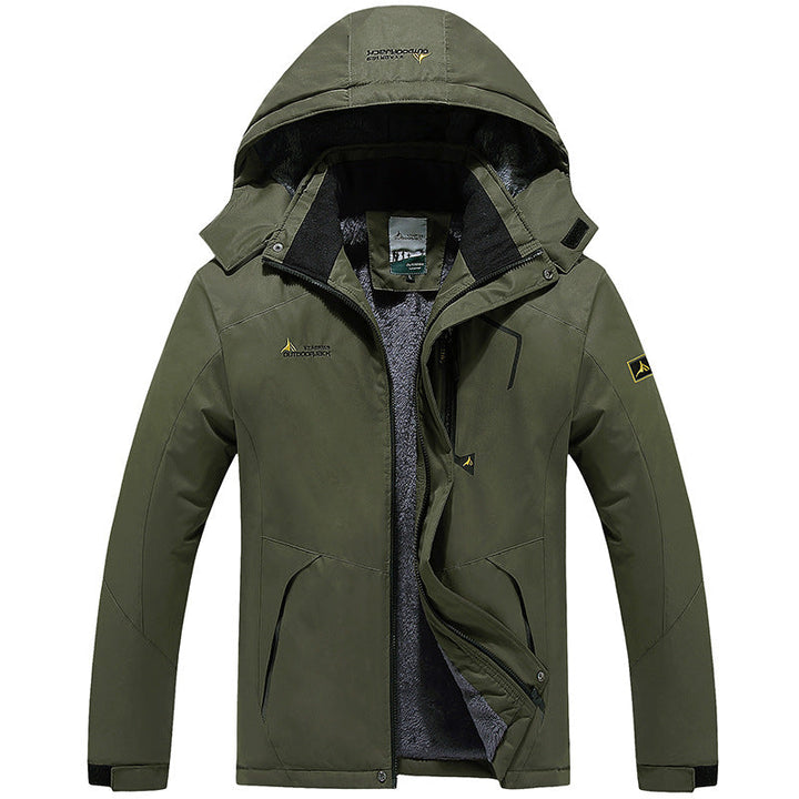 Men's Modular Thermal Outdoor Jacket with Teddy Fleece and Removable Hood Hudson & Parker