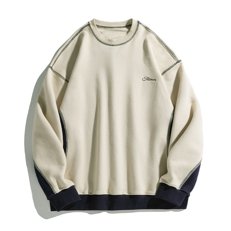 Unisex Oversize sweatshirt with contrast seams, raglan sleeves and ribbed hem Hudson & Parker