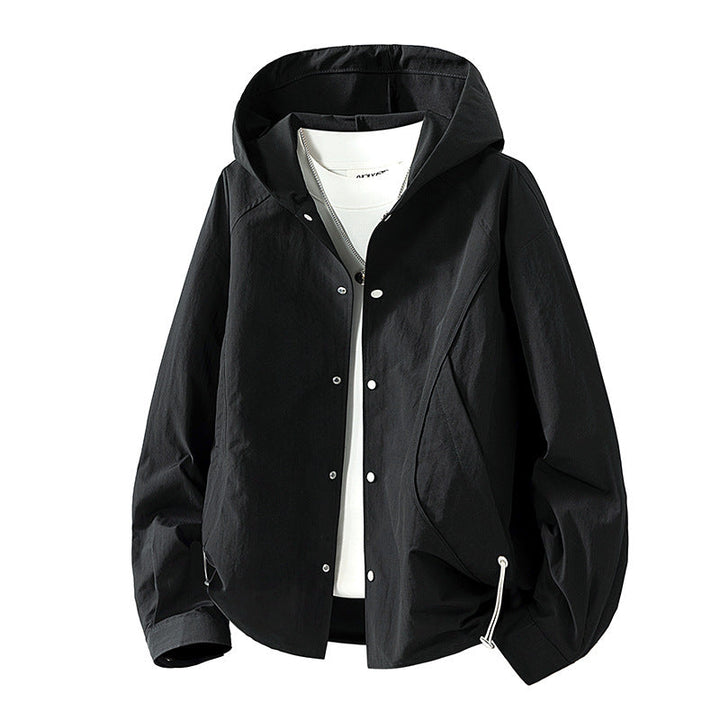 Women's lightweight hooded jacket with snap front, adjustable drawstring hem, and practical side pockets Hudson & Parker Fashion
