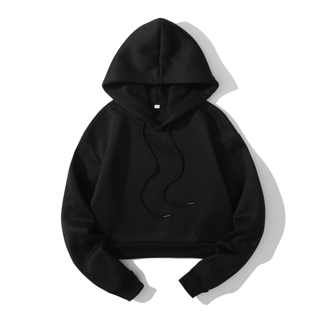 Women's cropped hoodie with soft fleece interior and elastic ribbed hem Hudson & Parker