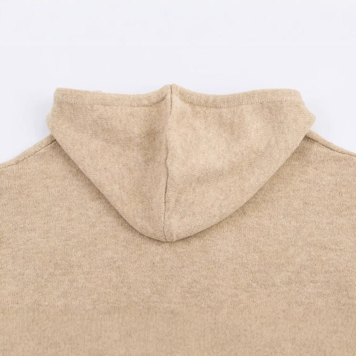Women's Oversized Knit Hoodie Jacket with Zipper and Kangaroo Pockets Hudson & Parker