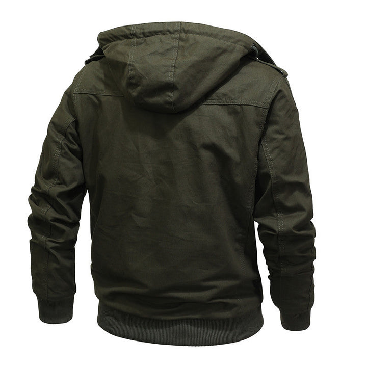 Men's Windproof Canvas Jacket with Teddy Lining and Hood Hudson & Parker