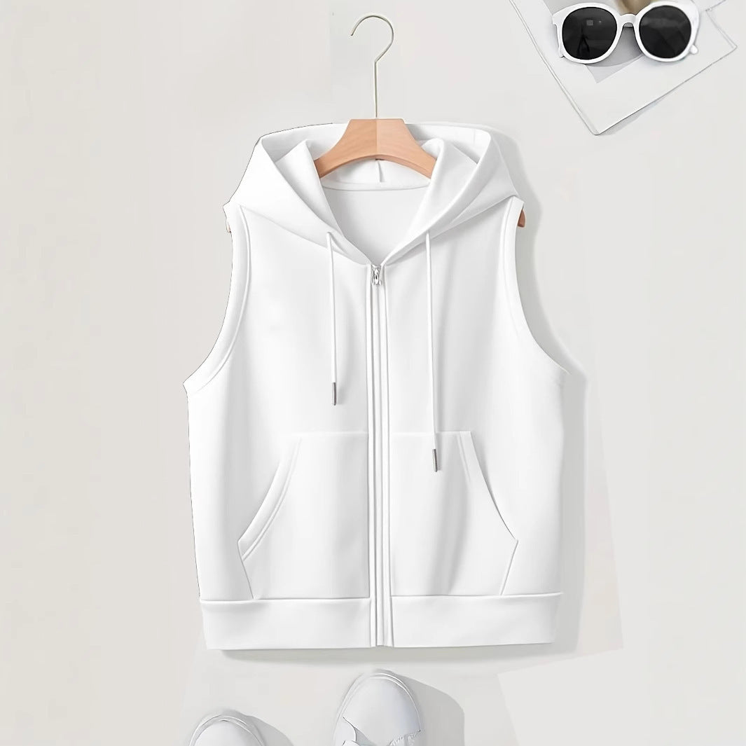Ladies sporty hooded vest with zipper and practical pockets Hudson & Parker
