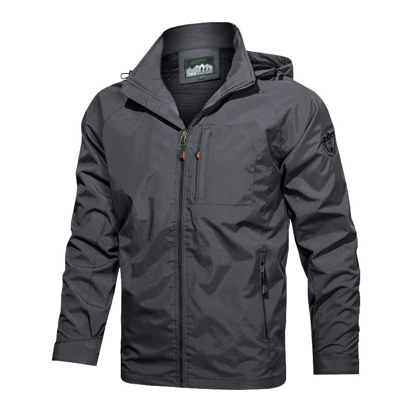 Men's lightweight outdoor jacket windbreaker with water-repellent coating and breathable mesh lining Hudson & Parker