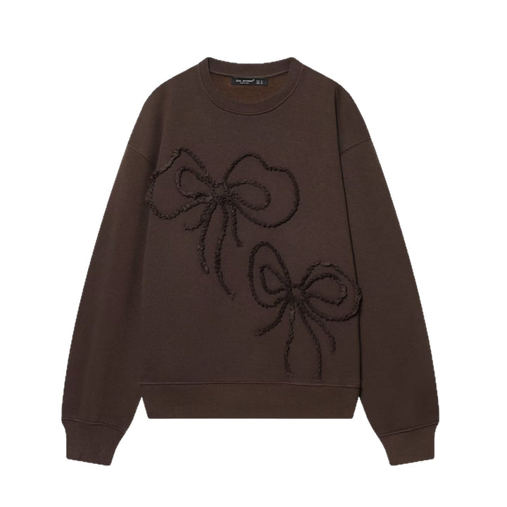 Women Cropped Boxy Sweatshirt with 3D Bow Application Hudson & Parker