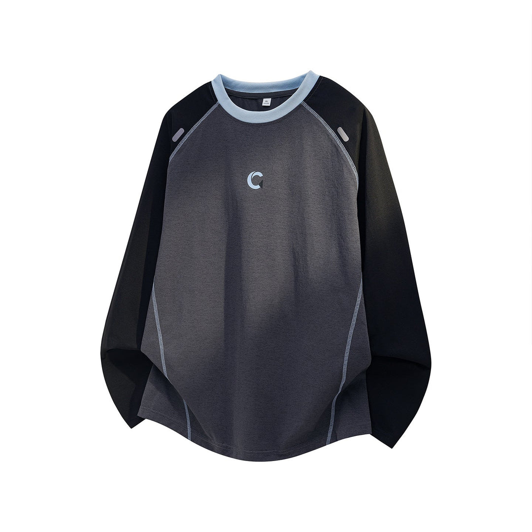 Unisex Oversize Raglan Sweatshirt with contrasting sleeves, round neck and curved hem Hudson & Parker