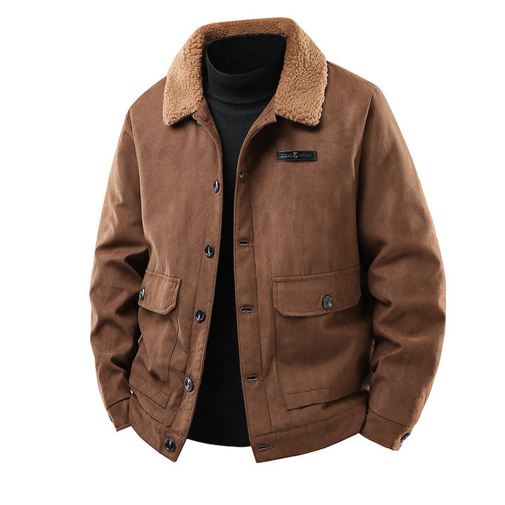 Men's canvas jacket with teddy collar and patch pockets Hudson & Parker