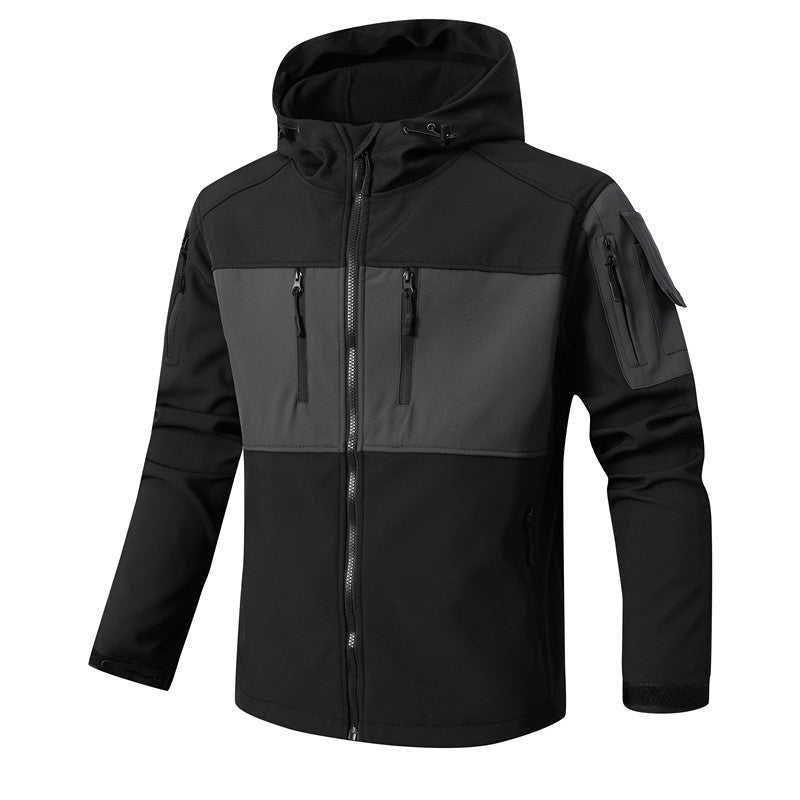 Men's functional softshell jacket with fleece inner lining and hood Hudson & Parker