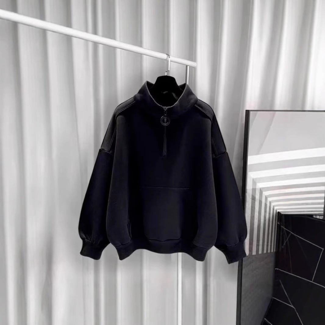 Women's Sporty High Collar Sweater with Zipper Hudson & Parker