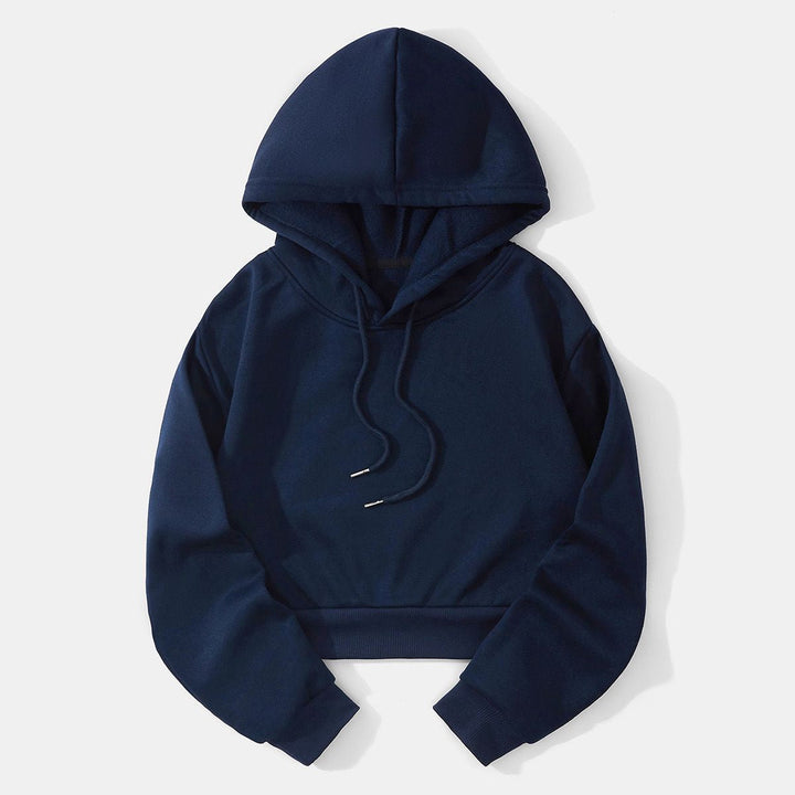 Women's cropped hoodie with soft fleece interior and elastic ribbed hem Hudson & Parker