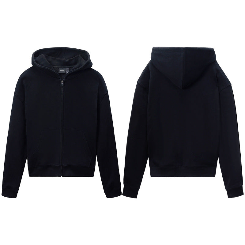 Unisex hoodie jacket with full zip, relaxed oversized fit and kangaroo pocket Hudson & Parker