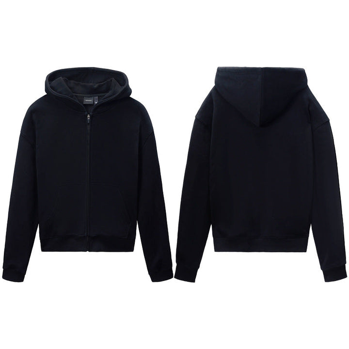 Unisex hoodie jacket with full zip, relaxed oversized fit and kangaroo pocket Hudson & Parker
