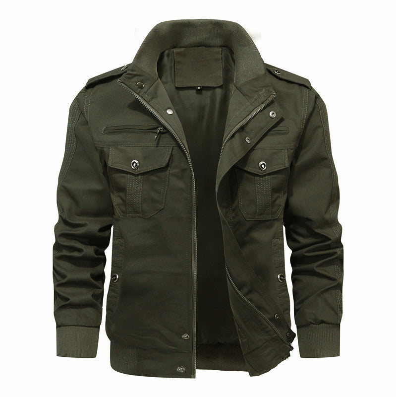 Men's Utility Field Jacket with Stand-Up Collar and Multiple Pockets Hudson & Parker
