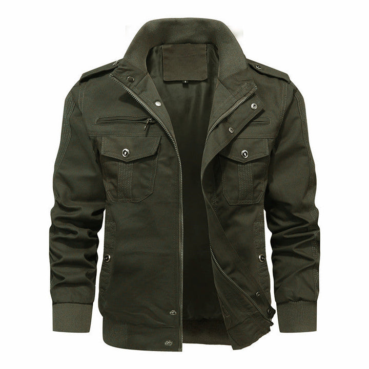 Men's Utility Field Jacket with Stand-Up Collar and Multiple Pockets Hudson & Parker