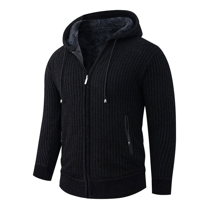 Men's Hoodie Cardigan with Teddy Lining and Full Zip Hudson & Parker