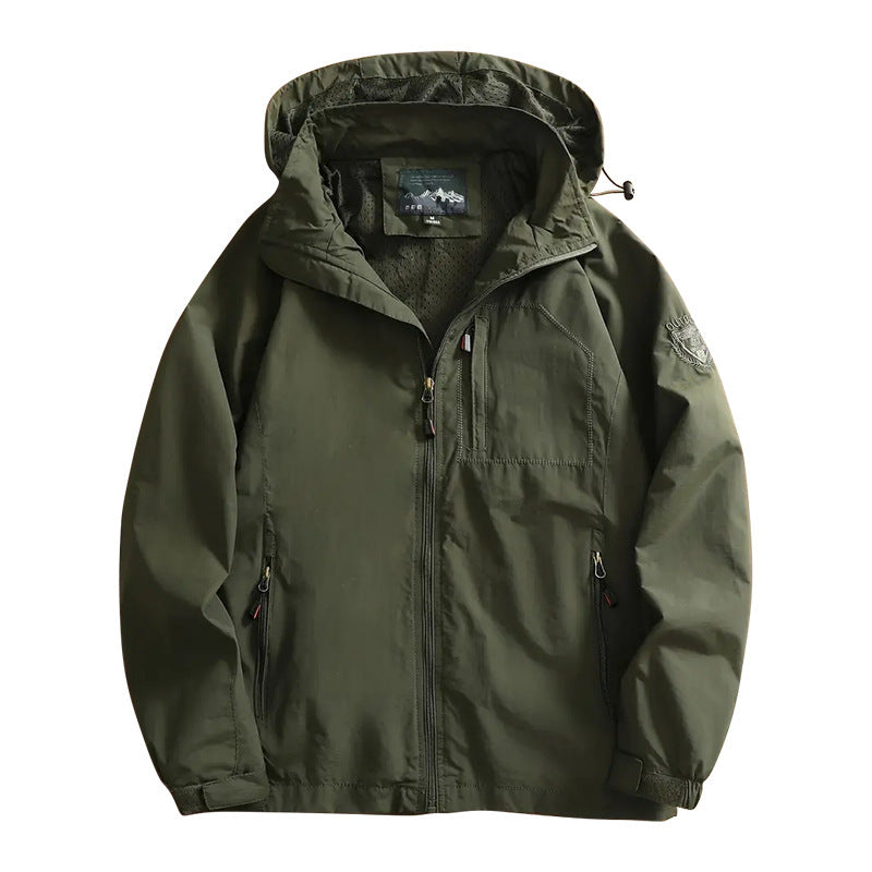 Men's lightweight outdoor jacket windbreaker with water-repellent coating and breathable mesh lining Hudson & Parker