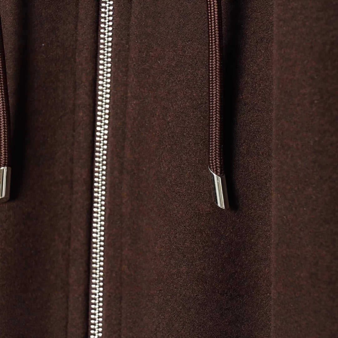 Women Oversize Blend Hoodie with Zip and Drawstring Hudson & Parker