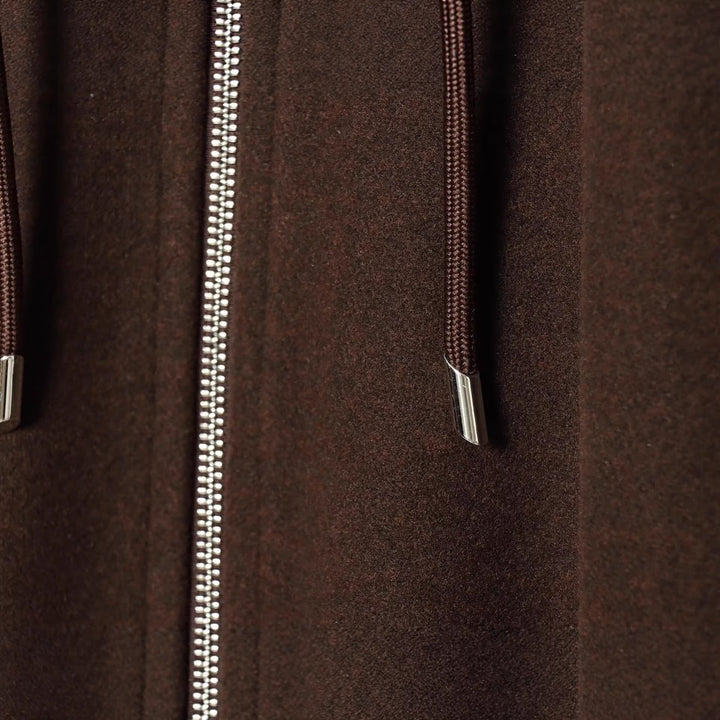 Women Oversize Blend Hoodie with Zip and Drawstring Hudson & Parker